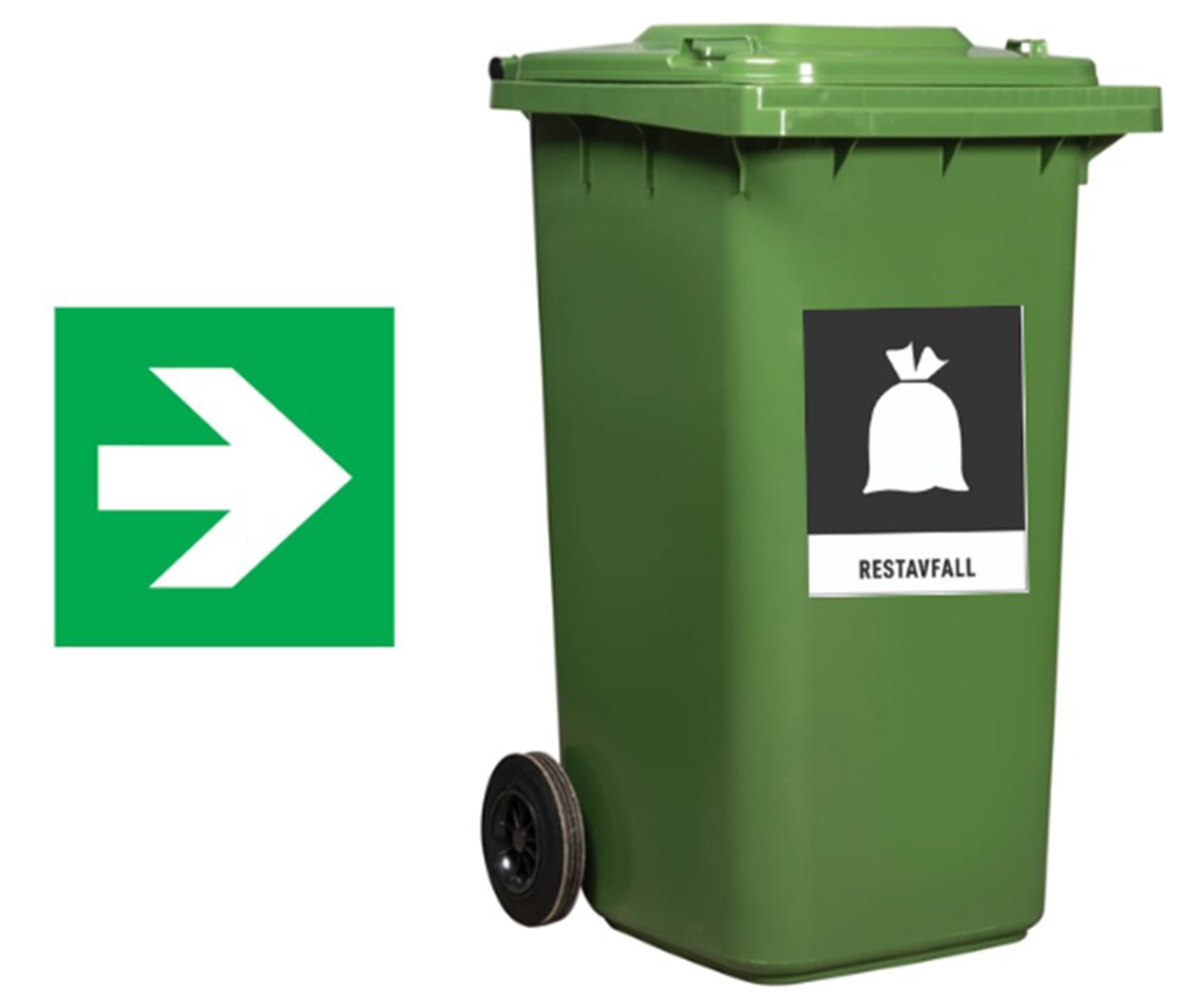 Grönt kärl för restavfall